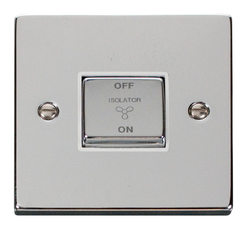 Scolmore VPCH520WH - 10A 1 Gang ‘Ingot’ 3 Pole Fan Isolation Switch - White Deco Scolmore - Sparks Warehouse