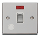 Scolmore VPCH523WH - 20A 1 Gang DP ‘Ingot’ Switch With Flex Outlet And Neon - White Deco Scolmore - Sparks Warehouse