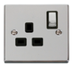 Scolmore VPCH535BK - 1 Gang 13A DP ‘Ingot’ Switched Socket Outlet - Black Deco Scolmore - Sparks Warehouse