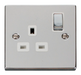 Scolmore VPCH535WH - 1 Gang 13A DP ‘Ingot’ Switched Socket Outlet - White Deco Scolmore - Sparks Warehouse