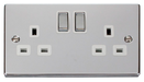 Scolmore VPCH536WH - 2 Gang 13A DP ‘Ingot’ Switched Socket Outlet - White Deco Scolmore - Sparks Warehouse