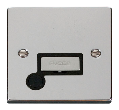 Scolmore VPCH550BK - 13A Fused ‘Ingot’ Connection Unit With Flex Outlet - Black Deco Scolmore - Sparks Warehouse