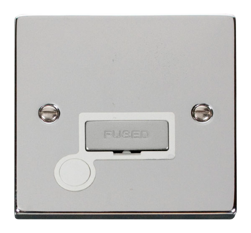 Scolmore VPCH550WH - 13A Fused ‘Ingot’ Connection Unit With Flex Outlet - White Deco Scolmore - Sparks Warehouse