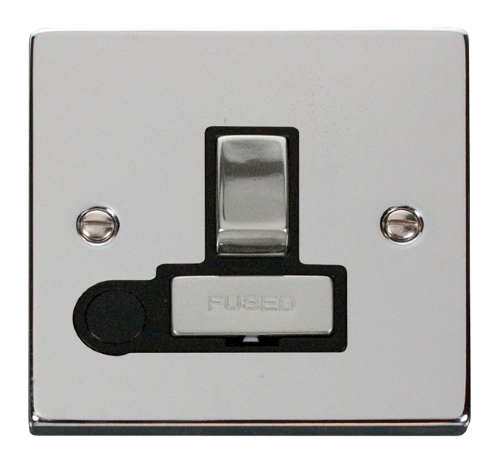 Scolmore VPCH551BK - 13A Fused ‘Ingot’ Switched Connection Unit With Flex Outlet - Black Deco Scolmore - Sparks Warehouse
