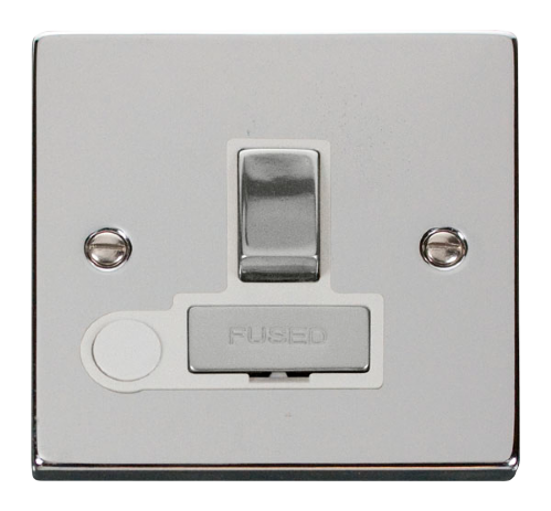 Scolmore VPCH551WH - 13A Fused ‘Ingot’ Switched Connection Unit With Flex Outlet - White Deco Scolmore - Sparks Warehouse