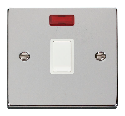 Scolmore VPCH623WH - 20A 1 Gang DP Switch + Neon - White Deco Scolmore - Sparks Warehouse