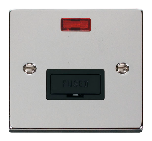 Scolmore VPCH653BK - 13A Fused Connection Unit With Neon - Black Deco Scolmore - Sparks Warehouse