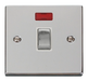 Scolmore VPCH723WH - 20A 1 Gang DP ‘Ingot’ Switch + Neon - White Deco Scolmore - Sparks Warehouse