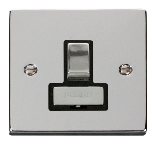 Scolmore VPCH751BK - 13A Fused ‘Ingot’ Switched Connection Unit - Black Deco Scolmore - Sparks Warehouse