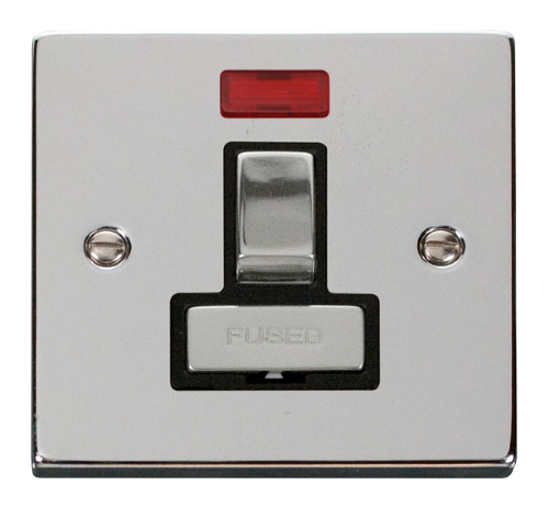 Scolmore VPCH752BK - 13A Fused ‘Ingot’ Switched Connection Unit With Neon - Black Deco Scolmore - Sparks Warehouse