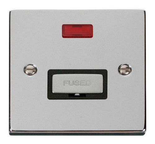 Scolmore VPCH753BK - 13A Fused ‘Ingot’ Connection Unit With Neon - Black Deco Scolmore - Sparks Warehouse