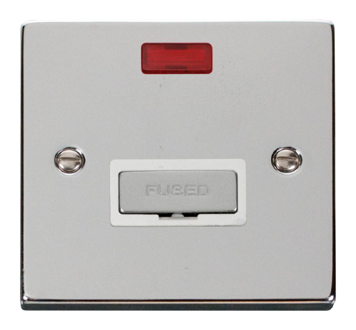 Scolmore VPCH753WH - 13A Fused ‘Ingot’ Connection Unit With Neon - White Deco Scolmore - Sparks Warehouse