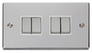 Scolmore VPCHWH-SMART4 - 2G Plate 2 x 2 Apertures Supplied With 4 x 10AX 2 Way Ingot Retractive Switch Modules - White Deco Scolmore - Sparks Warehouse