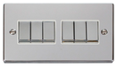 Scolmore VPCHWH-SMART6 - 2G Plate 2 x 3 Apertures Supplied With 6 x 10AX 2 Way Ingot Retractive Switch Modules - White Deco Scolmore - Sparks Warehouse