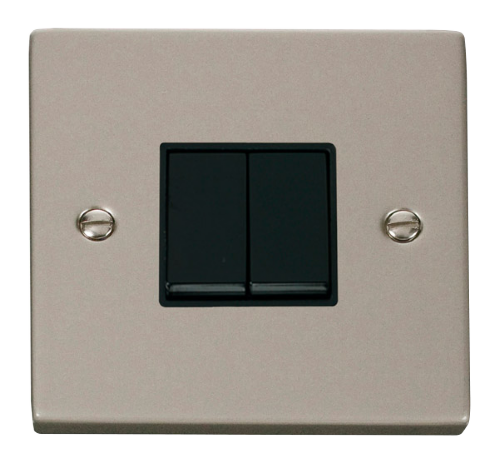 Scolmore VPPN012BK - 2 Gang 2 Way 10AX Switch - Black Deco Scolmore - Sparks Warehouse