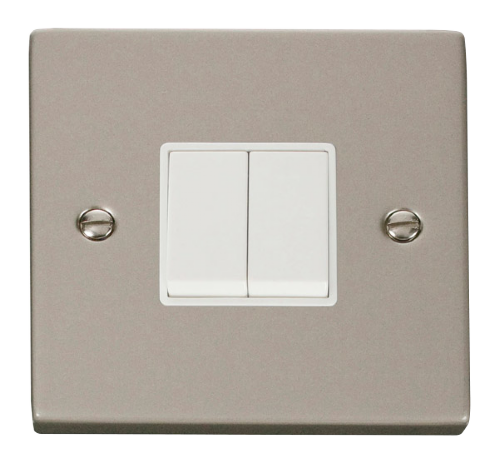 Scolmore VPPN012WH - 2 Gang 2 Way 10AX Switch - White Deco Scolmore - Sparks Warehouse