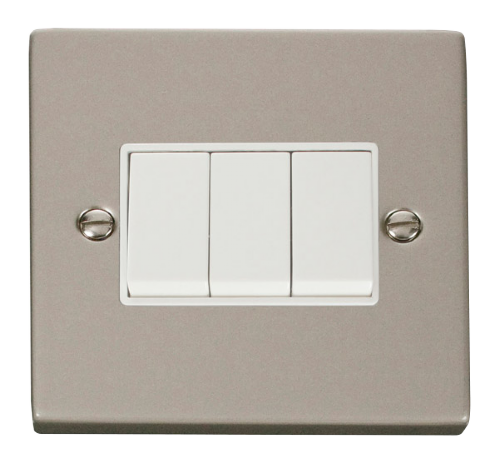 Scolmore VPPN013WH - 3 Gang 2 Way 10AX Switch - White Deco Scolmore - Sparks Warehouse