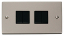 Scolmore VPPN019BK - 4 Gang 2 Way 10AX Switch - Black Deco Scolmore - Sparks Warehouse