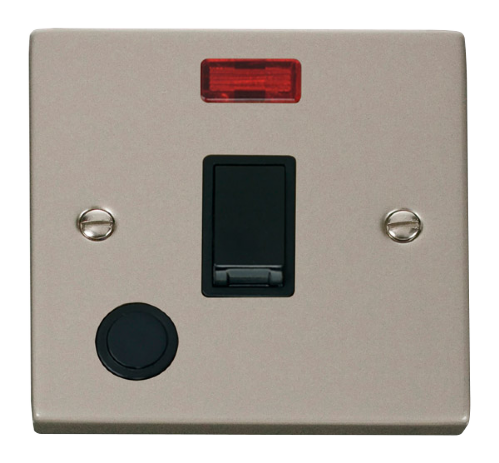Scolmore VPPN023BK - 20A 1 Gang DP Switch With Flex Outlet And Neon - Black Deco Scolmore - Sparks Warehouse