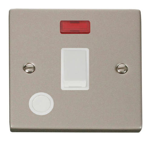 Scolmore VPPN023WH - 20A 1 Gang DP Switch With Flex Outlet And Neon - White Deco Scolmore - Sparks Warehouse