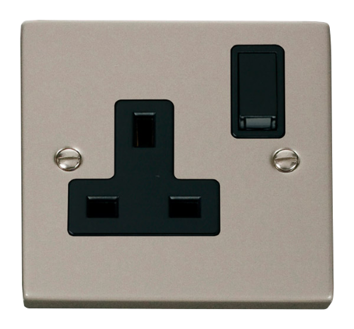 Scolmore VPPN035BK - 1 Gang 13A DP Switched Socket Outlet - Black Deco Scolmore - Sparks Warehouse