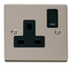 Scolmore VPPN035BK - 1 Gang 13A DP Switched Socket Outlet - Black Deco Scolmore - Sparks Warehouse