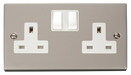 Scolmore VPPN036WH - 2 Gang 13A DP Switched Socket Outlet - White Deco Scolmore - Sparks Warehouse