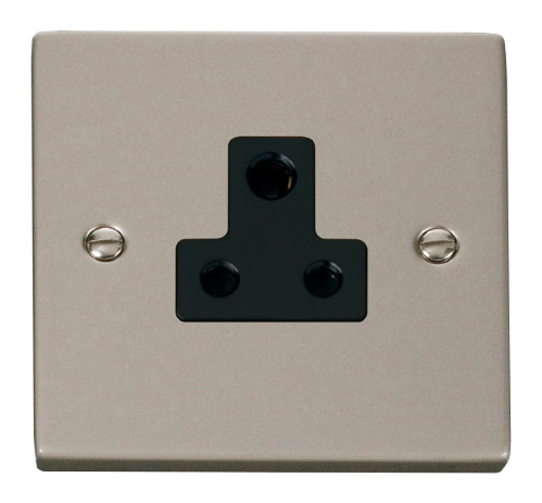 Scolmore VPPN038BK - 5A Round Pin Socket Outlet - Black Deco Scolmore - Sparks Warehouse