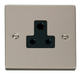 Scolmore VPPN038BK - 5A Round Pin Socket Outlet - Black Deco Scolmore - Sparks Warehouse
