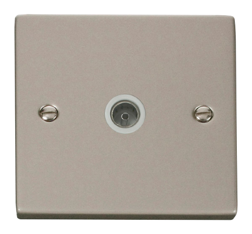 Scolmore VPPN065WH - Single Coaxial Socket Outlet - White Deco Scolmore - Sparks Warehouse