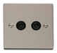 Scolmore VPPN066BK - Twin Coaxial Socket Outlet - Black Deco Scolmore - Sparks Warehouse