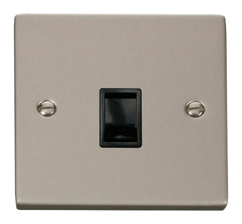Scolmore VPPN115BK - Single RJ11 Socket  (Ireland/USA) - Black Deco Scolmore - Sparks Warehouse