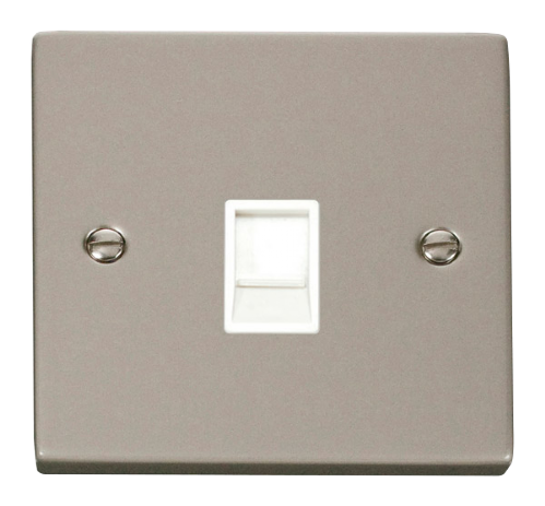 Scolmore VPPN115WH - Single RJ11 Socket  (Ireland/USA) - White Deco Scolmore - Sparks Warehouse