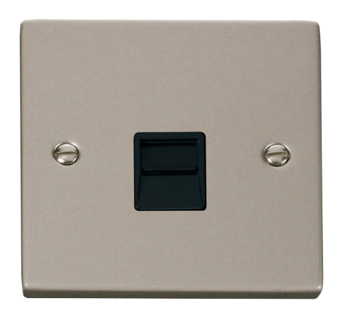 Scolmore VPPN120BK - Single Telephone Socket Outlet Master - Black Deco Scolmore - Sparks Warehouse