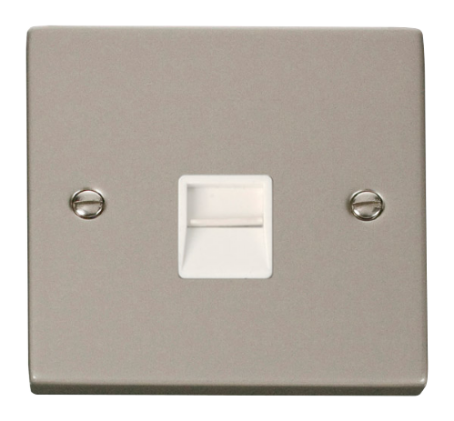 Scolmore VPPN120WH - Single Telephone Socket Outlet Master - White Deco Scolmore - Sparks Warehouse