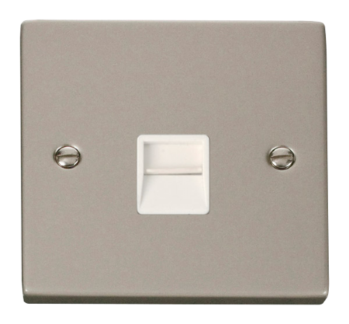 Scolmore VPPN125WH - Single Telephone Socket Outlet Secondary - White Deco Scolmore - Sparks Warehouse