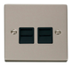 Scolmore VPPN126BK - Twin Telephone Socket Outlet Secondary - Black Deco Scolmore - Sparks Warehouse