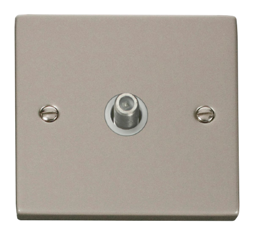 Scolmore VPPN156WH - 1 Gang Satellite Socket Outlet - White Deco Scolmore - Sparks Warehouse