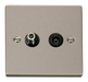Scolmore VPPN157BK - 1 Gang Satellite + Isolated Coaxial Socket Outlet - Black Deco Scolmore - Sparks Warehouse