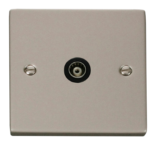 Scolmore VPPN158BK - Single Isolated Coaxial Socket Outlet - Black Deco Scolmore - Sparks Warehouse