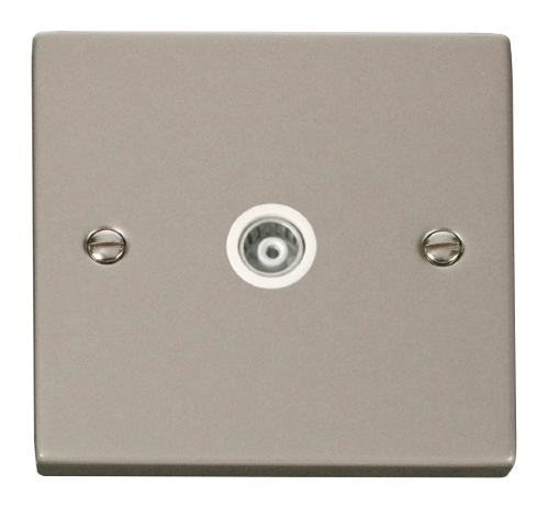 Scolmore VPPN158WH - Single Isolated Coaxial Socket Outlet - White Deco Scolmore - Sparks Warehouse