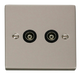 Scolmore VPPN159BK - Twin Isolated Coaxial Socket Outlet - Black Deco Scolmore - Sparks Warehouse