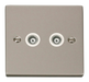 Scolmore VPPN159WH - Twin Isolated Coaxial Socket Outlet - White Deco Scolmore - Sparks Warehouse