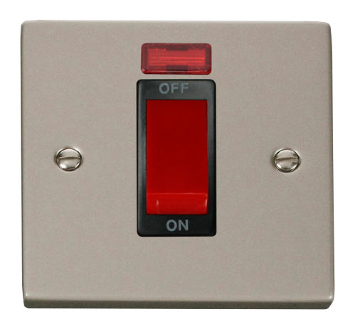Scolmore VPPN201BK - 1 Gang 45A DP Switch With Neon - Black Deco Scolmore - Sparks Warehouse