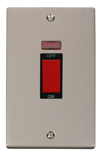 Scolmore VPPN203BK - 2 Gang 45A DP Switch With Neon - Black Deco Scolmore - Sparks Warehouse