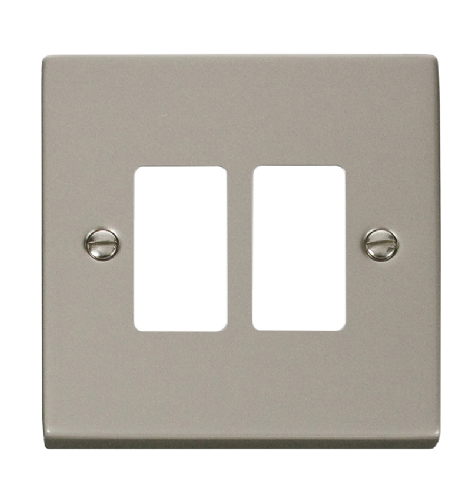 Scolmore VPPN20402 - 2 Gang GridPro® Frontplate - Pearl Nickel GridPro Scolmore - Sparks Warehouse