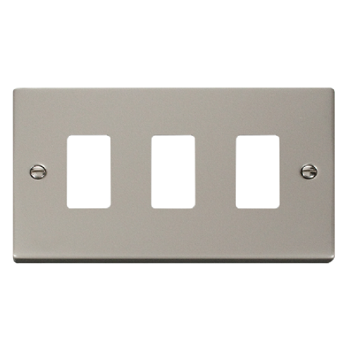 Scolmore VPPN20403 - 3 Gang GridPro® Frontplate - Pearl Nickel GridPro Scolmore - Sparks Warehouse