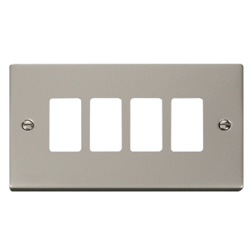Scolmore VPPN20404 - 4 Gang GridPro® Frontplate - Pearl Nickel GridPro Scolmore - Sparks Warehouse