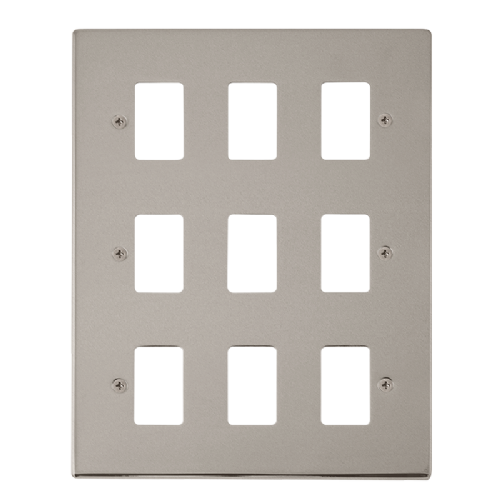 Scolmore VPPN20509 - 9 Gang GridPro® Frontplate - Pearl Nickel GridPro Scolmore - Sparks Warehouse
