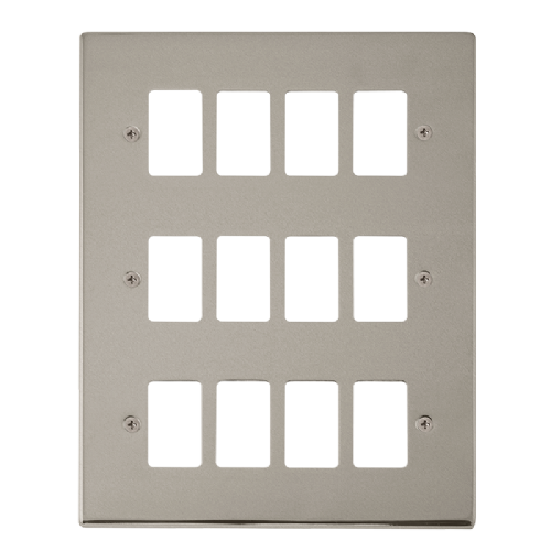 Scolmore VPPN20512 - 12 Gang GridPro® Frontplate - Pearl Nickel GridPro Scolmore - Sparks Warehouse